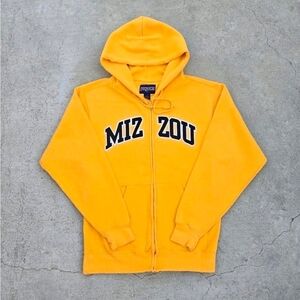 Mizzou University Mens Size Small Yellow Embroided University Hoodie